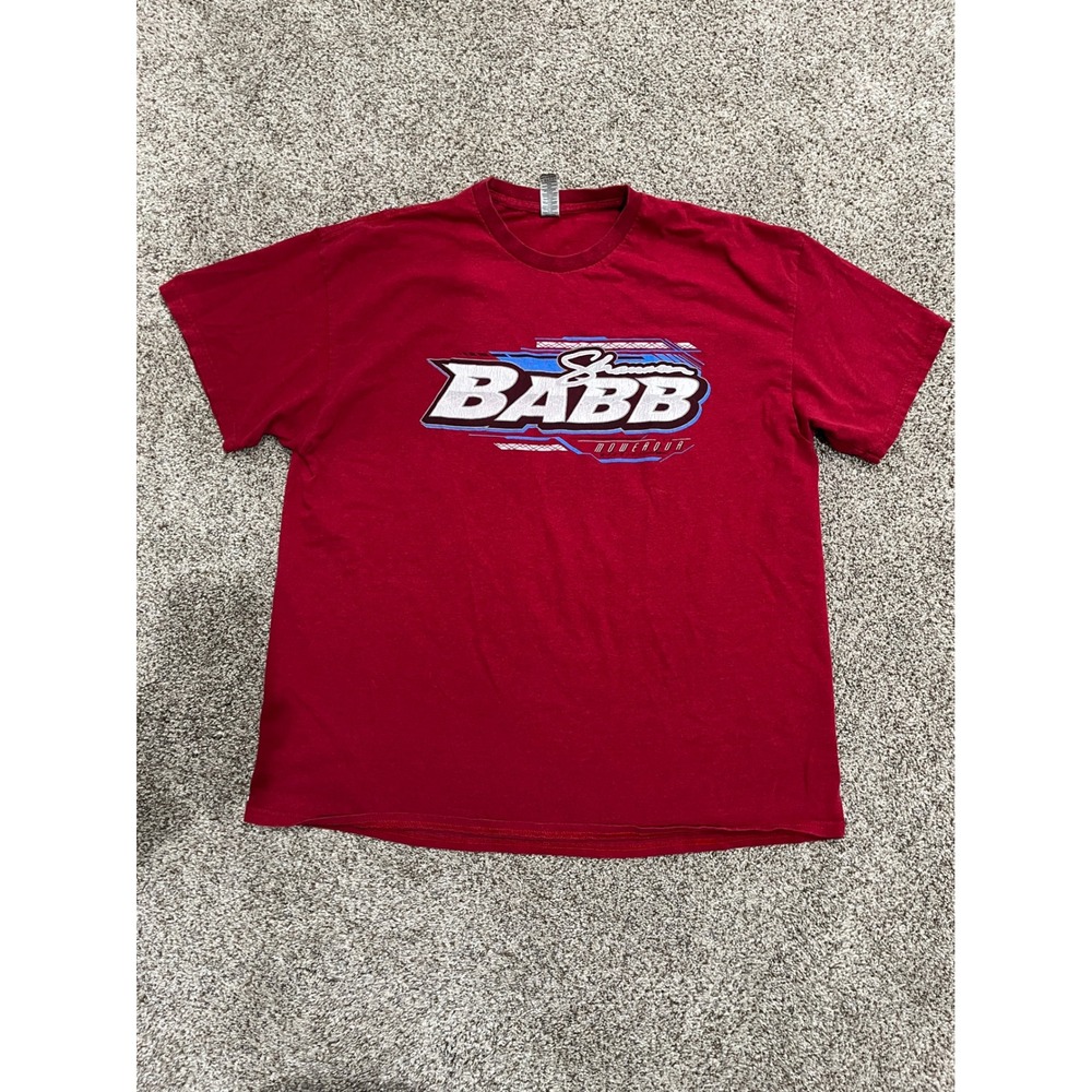 Shannon Babb Racing T-Shirt Mens XL Red Moweaqua Missile Dirt Late Model 18 Tee